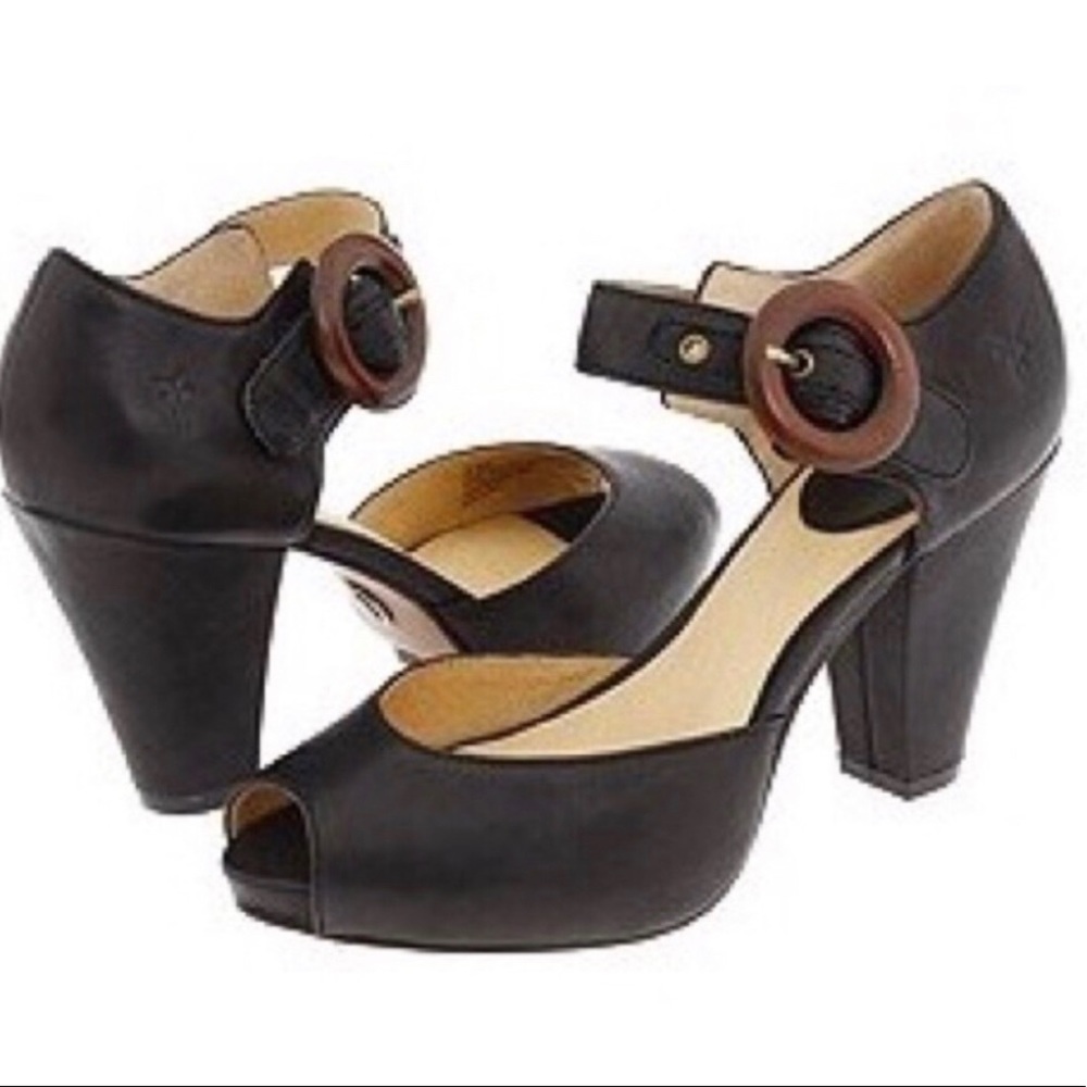 Frye open toed heels. Excellent used condition